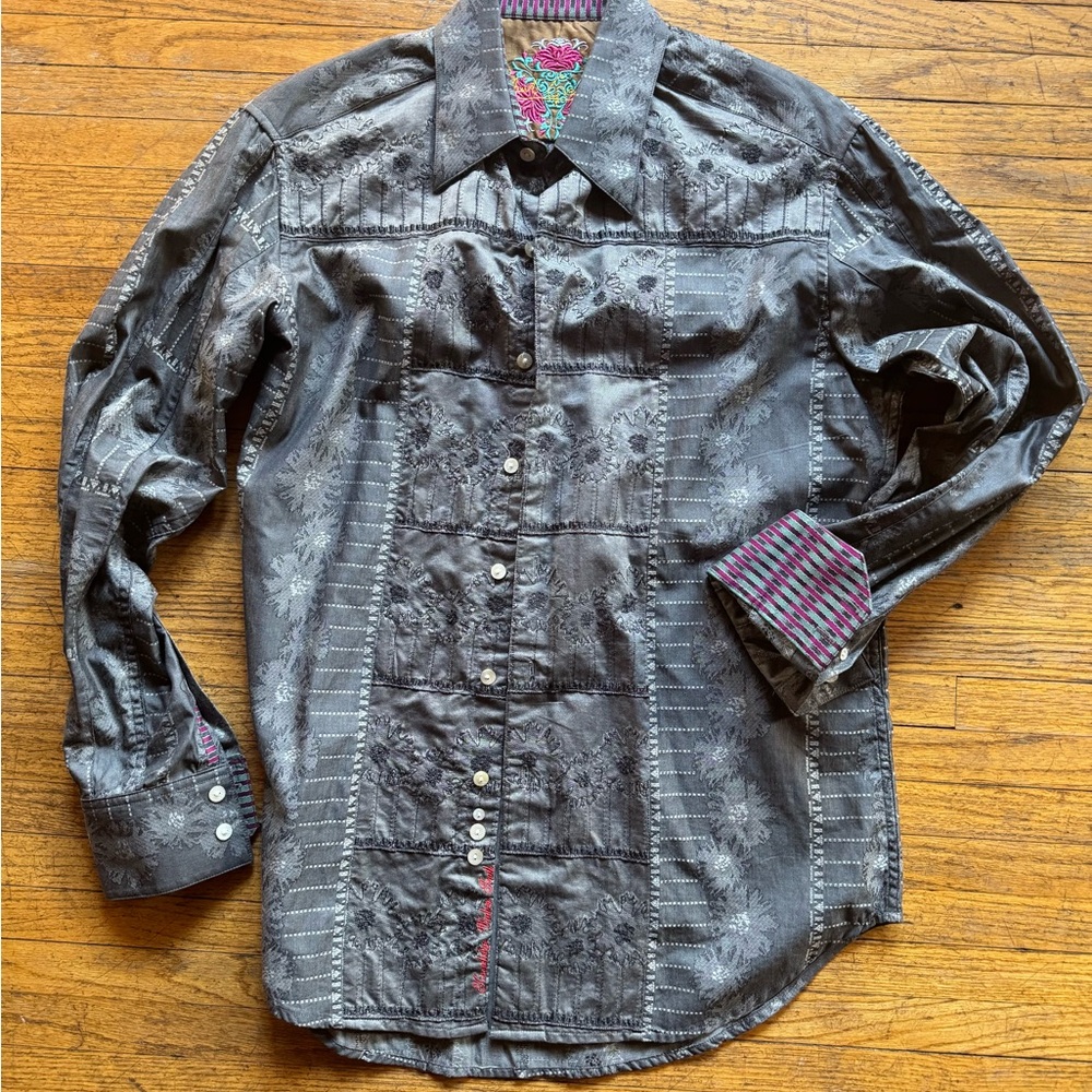 Robert Graham Gray Patterned Dress Shirt